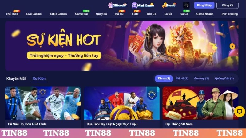 Giải trí cùng nhà cái TIN88 uy tín hàng đầu Việt Nam