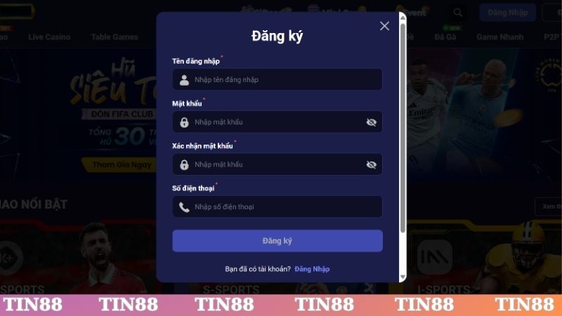 Nhập thông tin vào biểu mẫu đăng ký